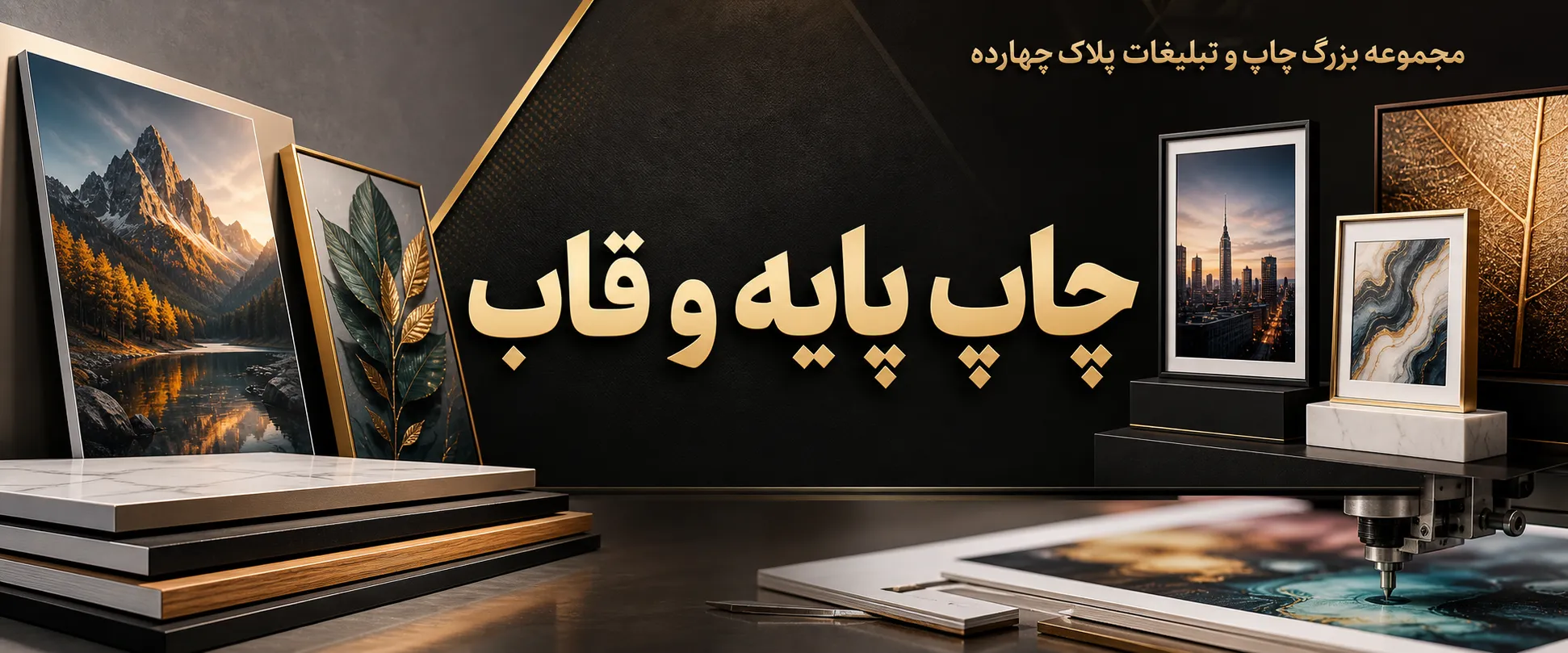 خدمات چاپ پایه و قاب در مجموعه پلاک چهارده مشهد