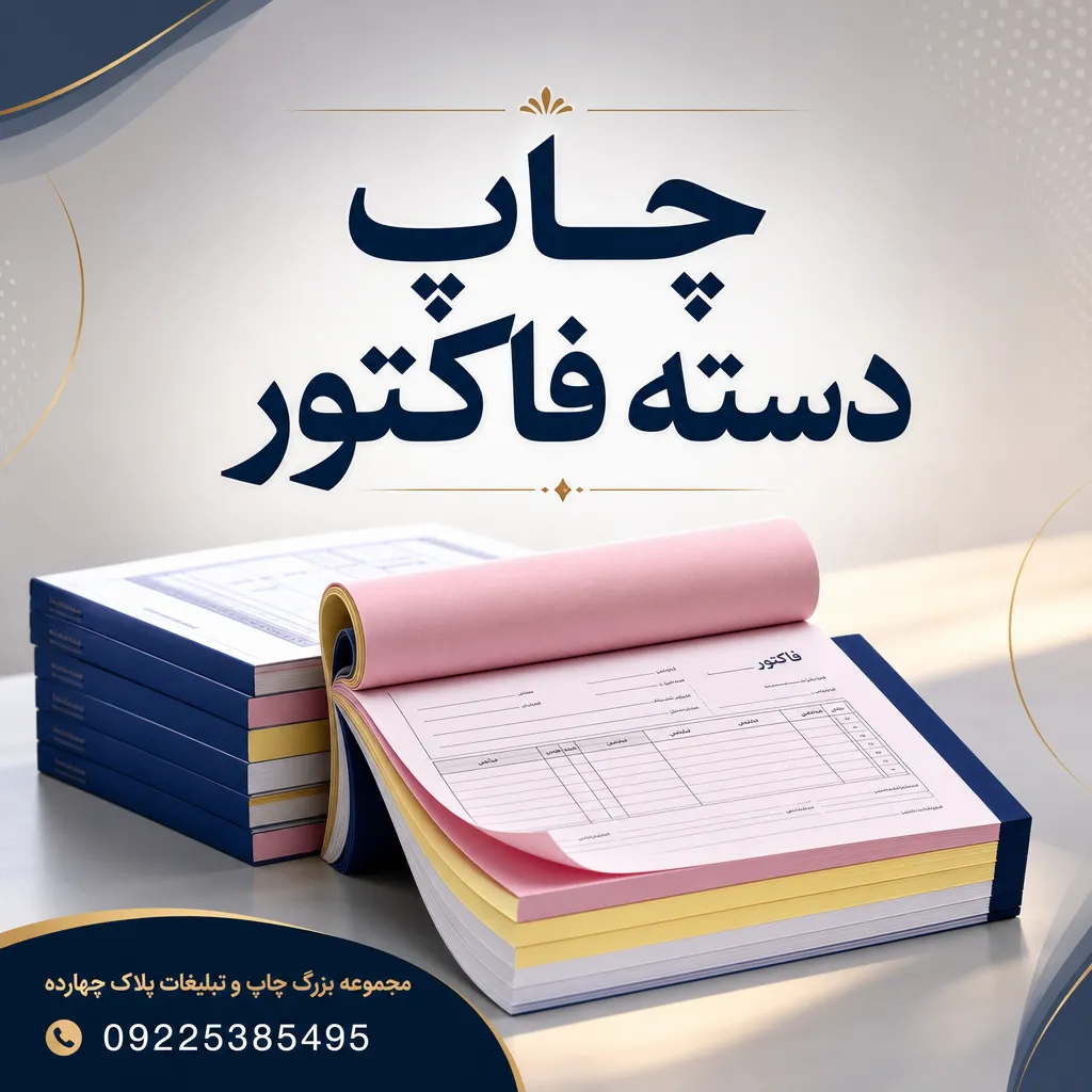 نمونه چاپ دسته فاکتور رسمی و کاربن دار برای کسب و کارها در مشهد