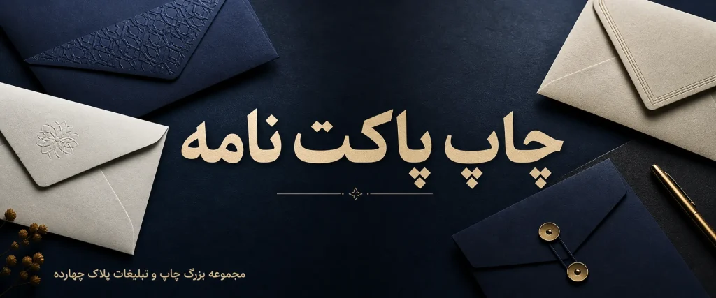 نمونه چاپ پاکت نامه اختصاصی با کیفیت بالا در مجموعه پلاک ۱۴