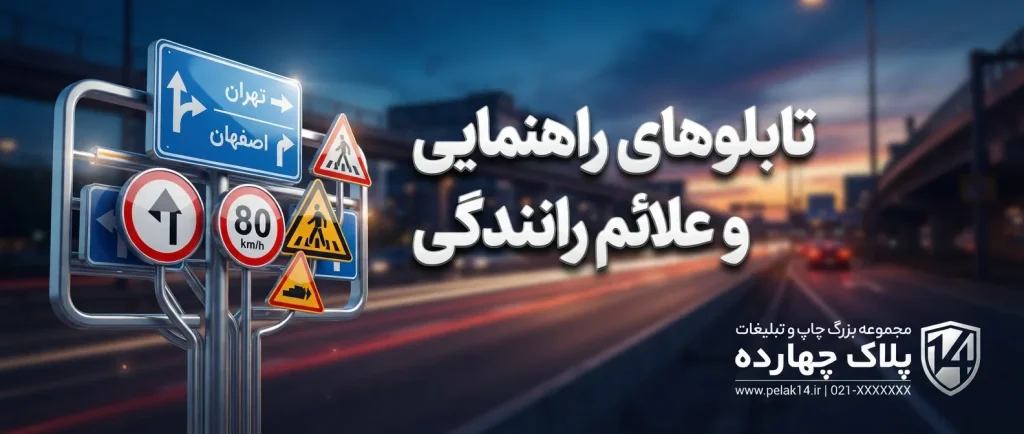 ساخت تابلوهای راهنمایی و علائم رانندگی در کارگاه چاپ پلاک ۱۴ مشهد