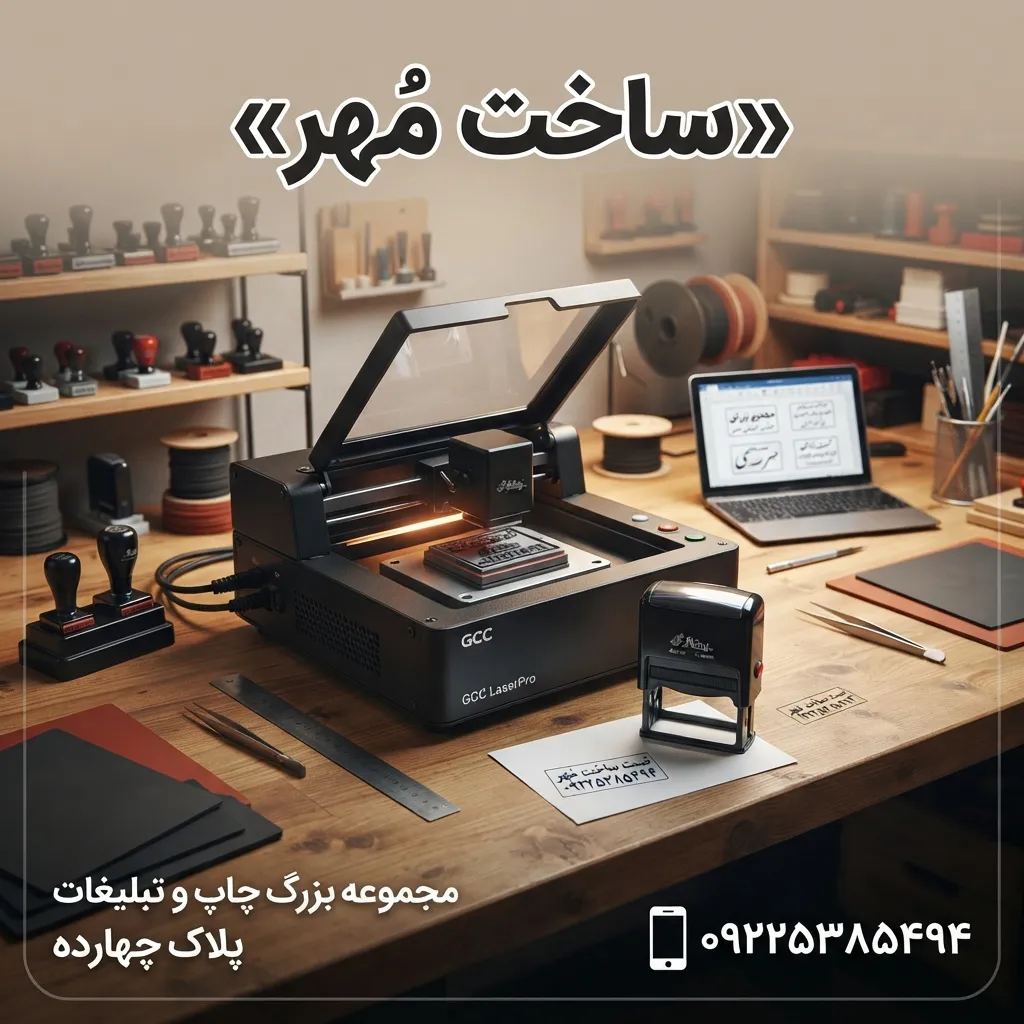 انواع مههای ژلاتینی، پرسی و اتومات در مرکز مهرسازی پلاک ۱۴ مشهد