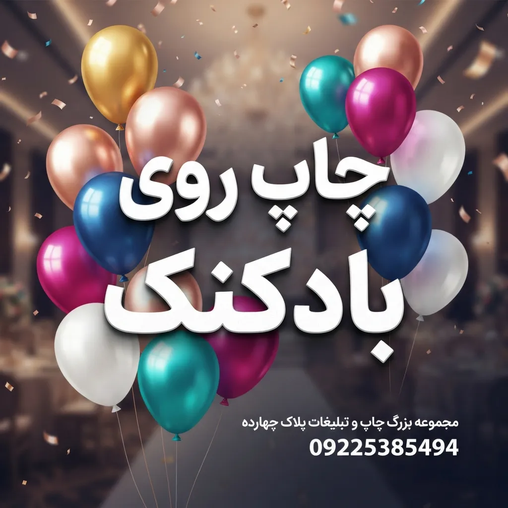 چاپ لوگوی اختصاصی روی بادکنکهای تبلیغاتی در مجموعه پلاک ۱۴ مشهد