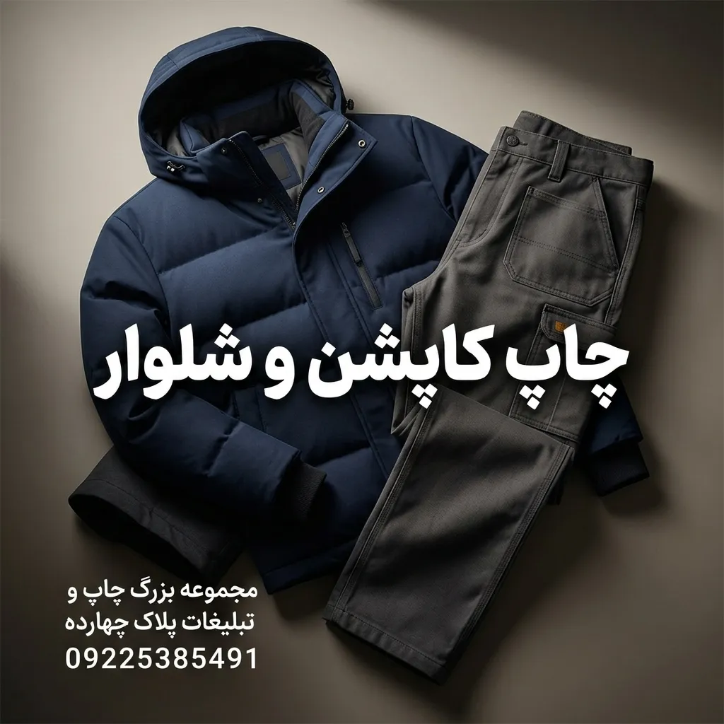 چاپ لوگوی اختصاصی روی کاپشن و شلوار کار در مشهد