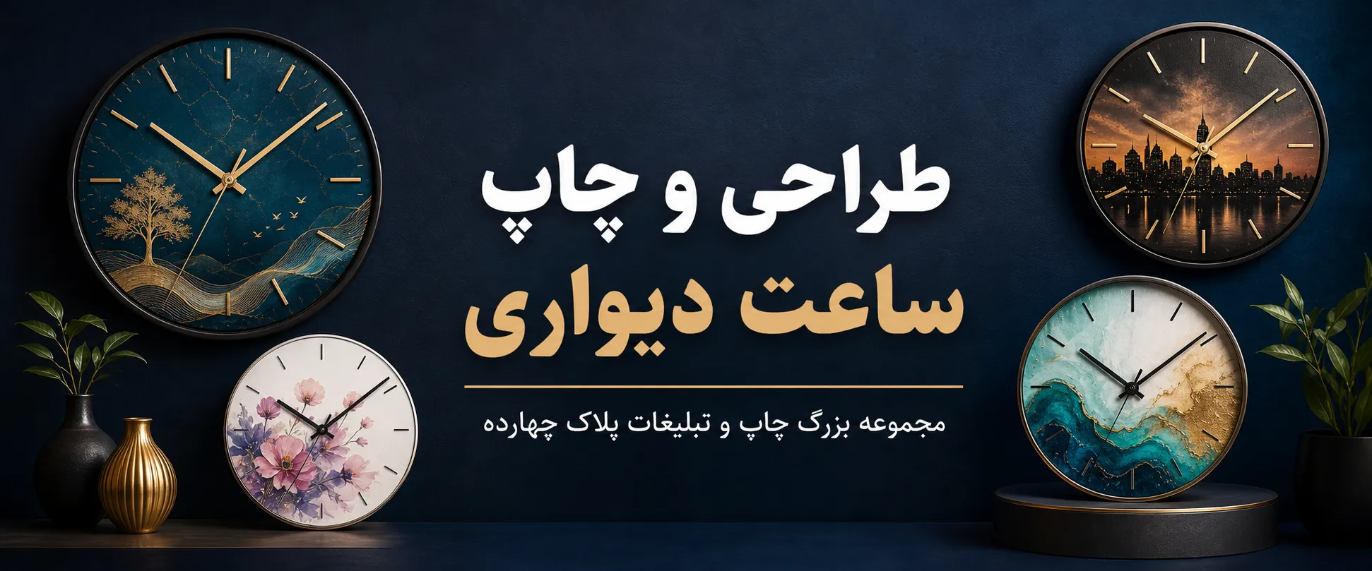 چاپ ساعت دیواری تبلیغاتی در مشهد با طراحی اختصاصی برای کسب‌وکارها