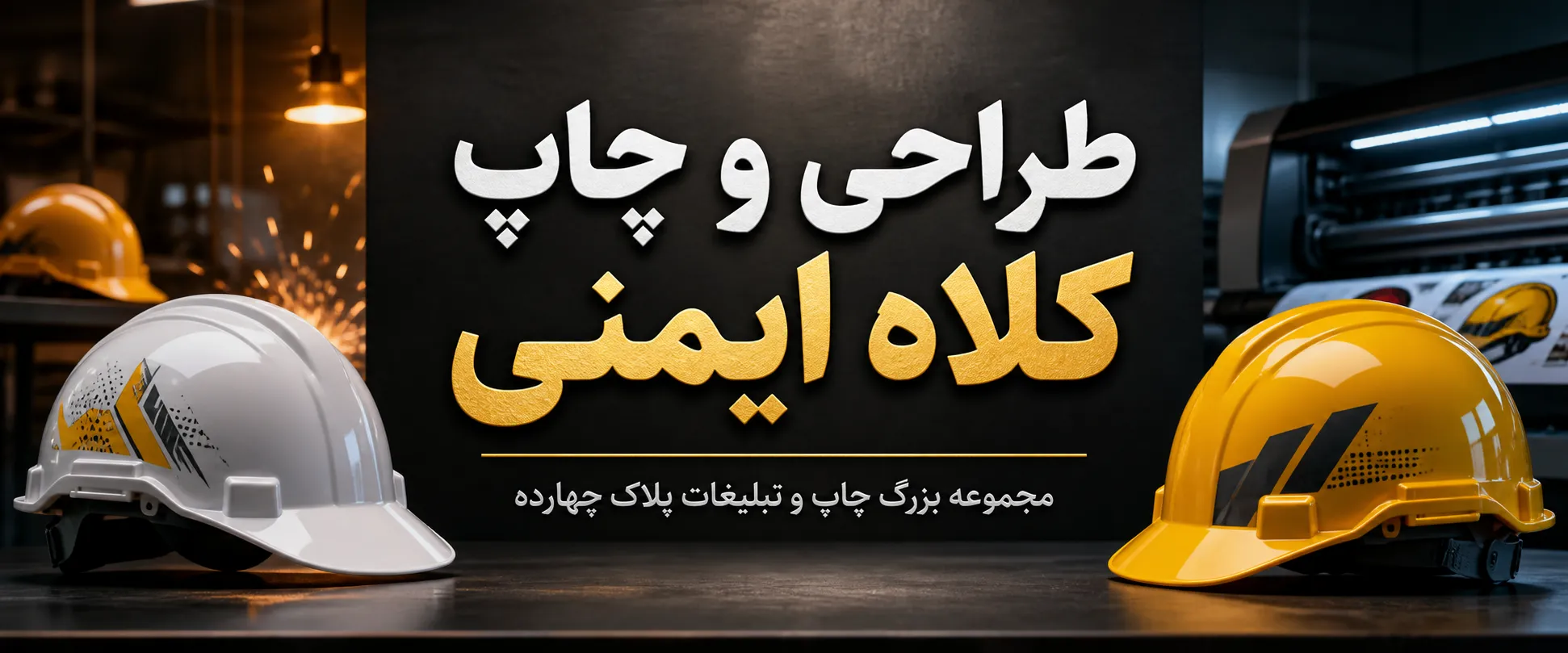 چاپ لوگوی اختصاصی و تبلیغاتی روی کلاه ایمنی در مشهد