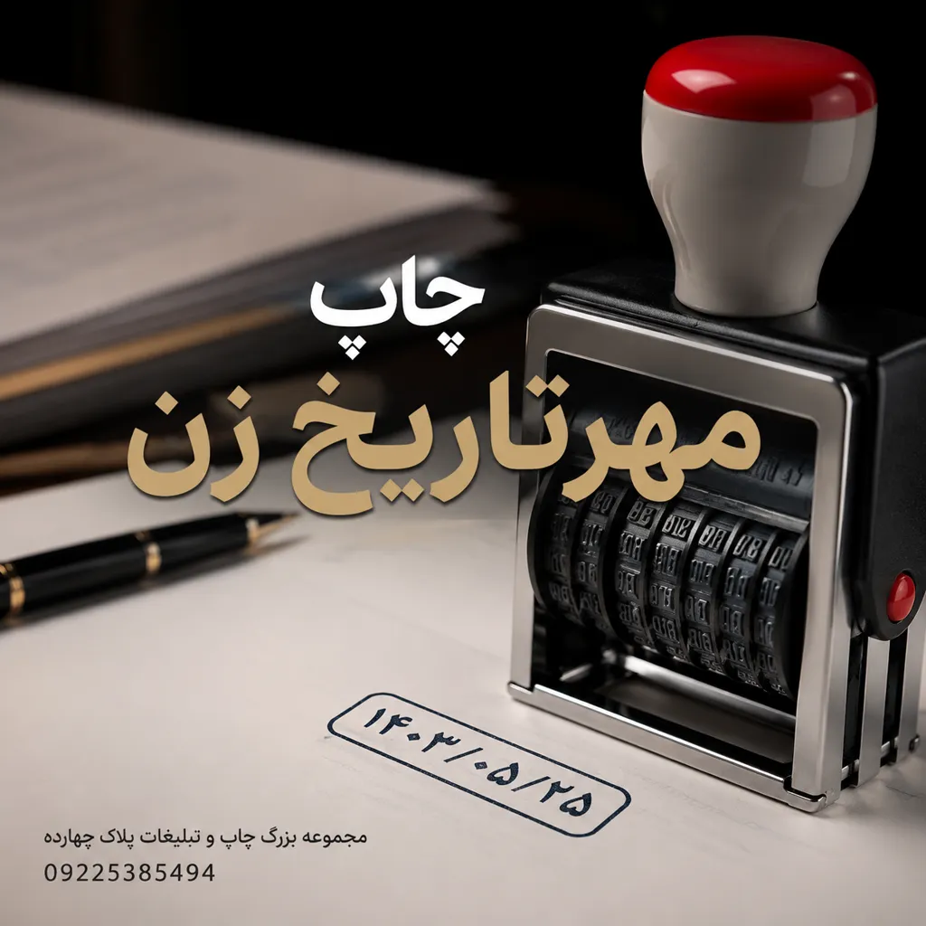 چاپ مهرتاریخ زن حرفهای روی فاکتور، رسید و مدارک دبیرخانه برای درمانگاهها، فروشگاهها و انبارهای مشهد