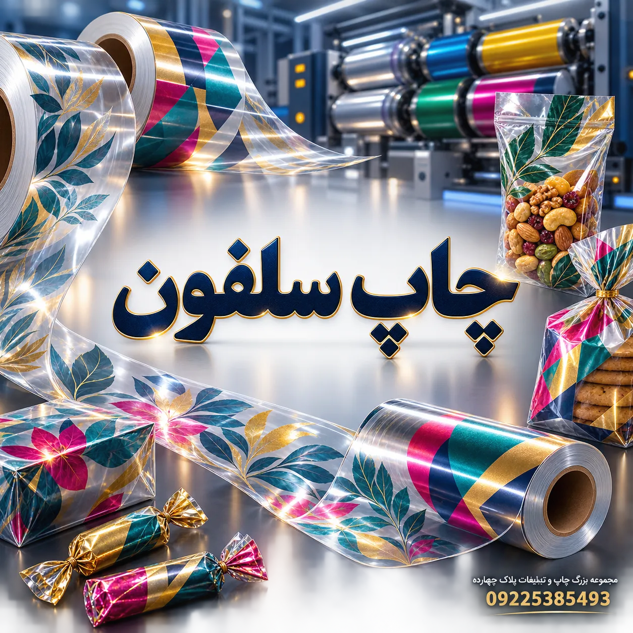 نمونه چاپ سلفون مات و براق روی بستهبندی و محصولات تبلیغاتی در مشهد