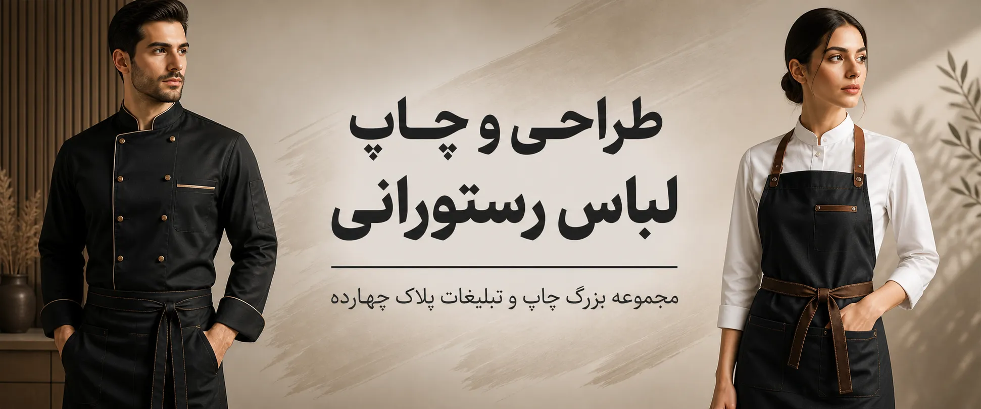 چاپ اختصاصی لوگو روی لباس رستورانی و پیشبند در مشهد