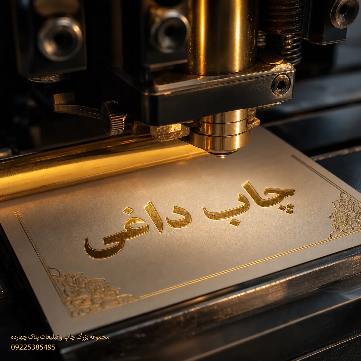 نمونه اجرای چاپ داغی و حک لوگو روی جلد چرم مصنوعی سررسید در مشهد