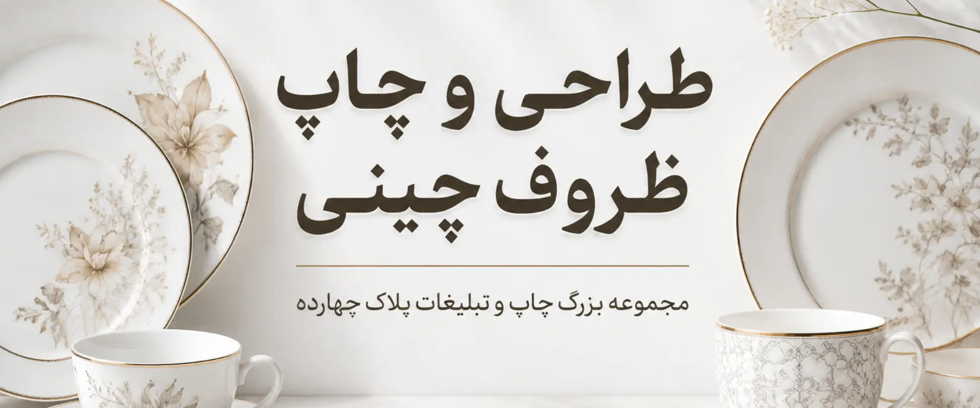 خدمات حرفه ای چاپ ظروف چینی هتلی و رستورانی در چاپخانه پلاک ۱۴ مشهد