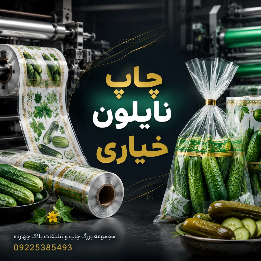 فرآیند چاپ تخصصی و باکیفیت روی نایلون خیاری در چاپخانه پلاک ۱۴ مشهد