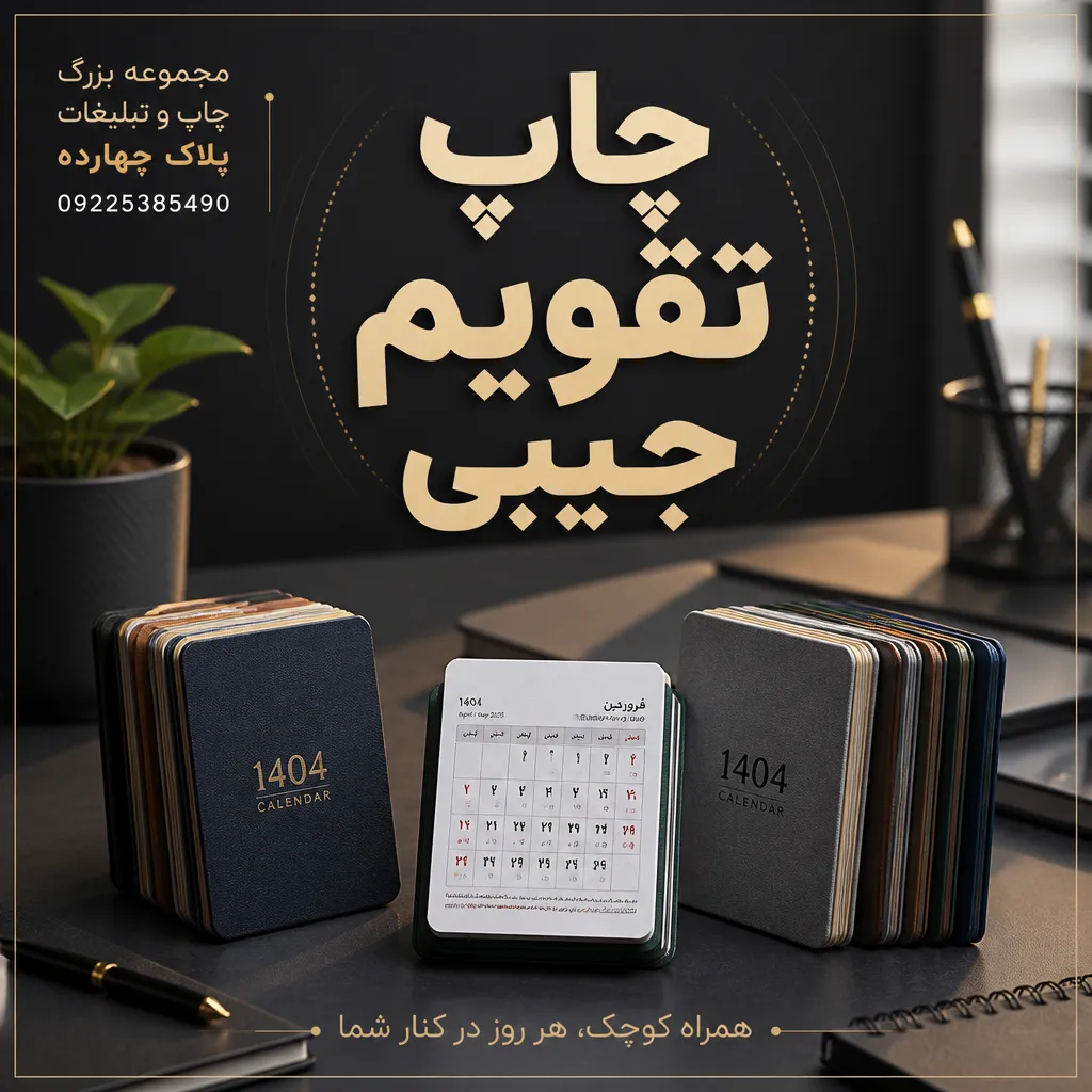 نمونه چاپ تقویم جیبی تبلیغاتی اختصاصی در مشهد برای معرفی برند