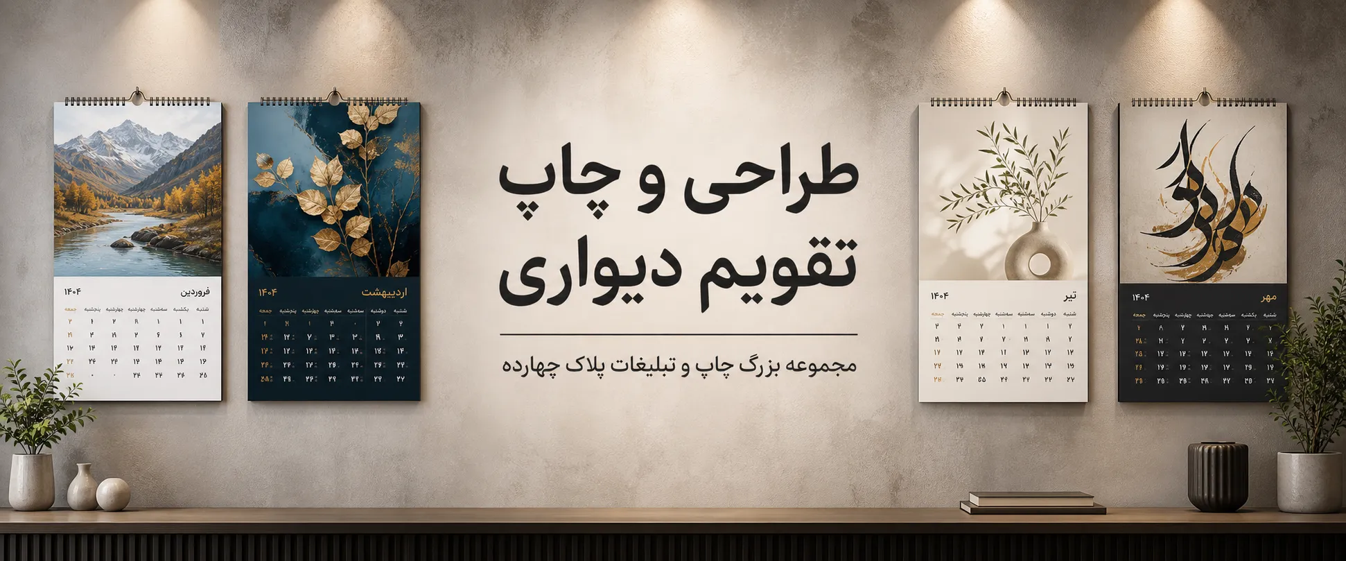 چاپ تقویم دیواری تبلیغاتی اختصاصی در مشهد با طراحی حرفه‌ای