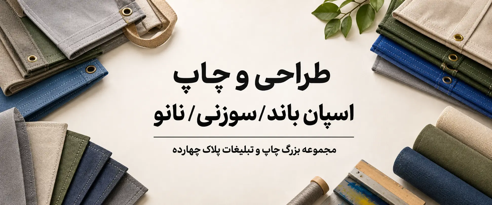 دستگاه چاپ اسپان باند و پارچه سوزنی تبلیغاتی در مرکز چاپ مشهد پلاک ۱۴
