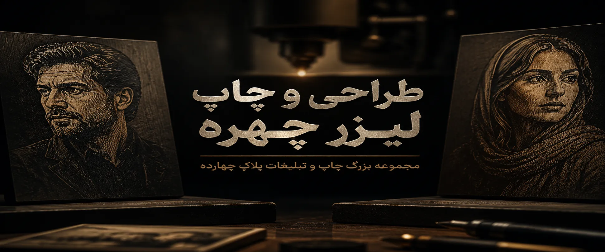 چاپ لیزرچهره با جزئیات بالا روی قطعه چوبی در مشهد