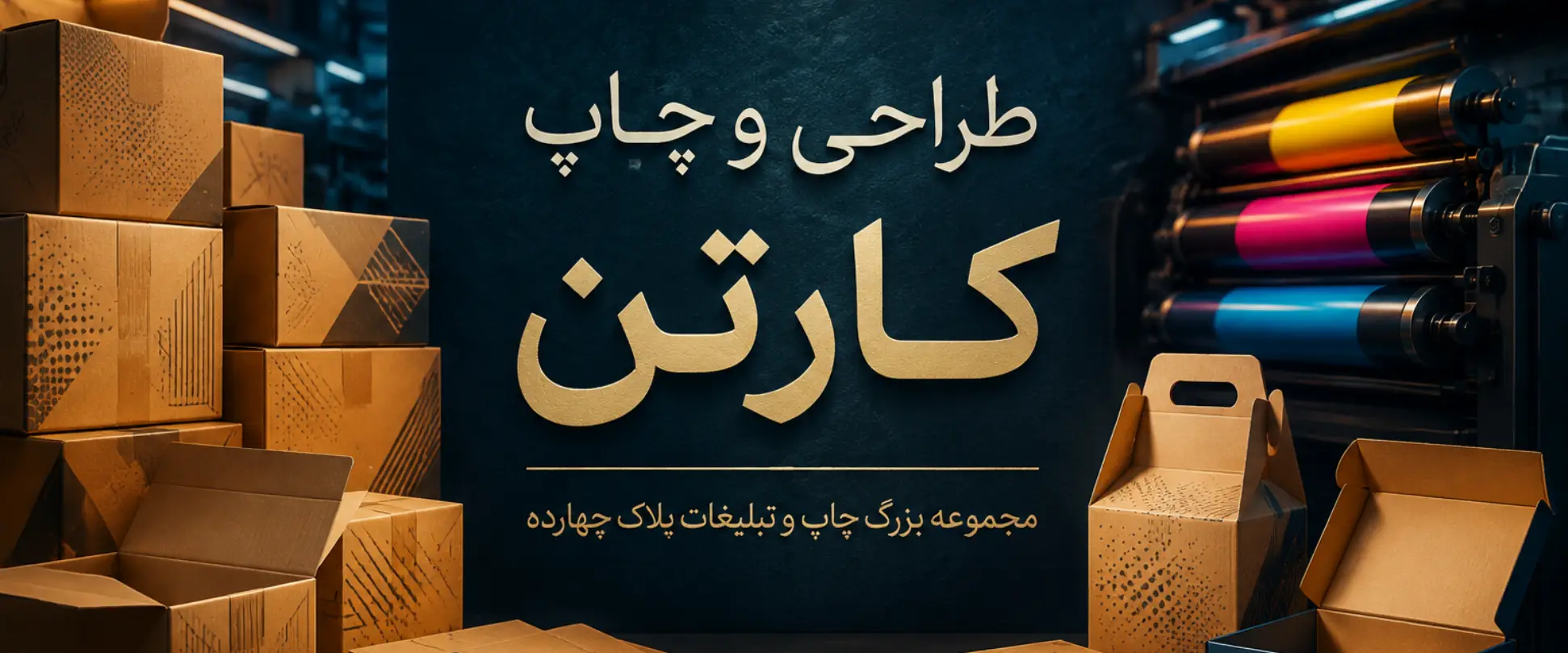 چاپ کارتن اختصاصی با لوگو در مجموعه چاپ و تبلیغات پلاک 14 مشهد